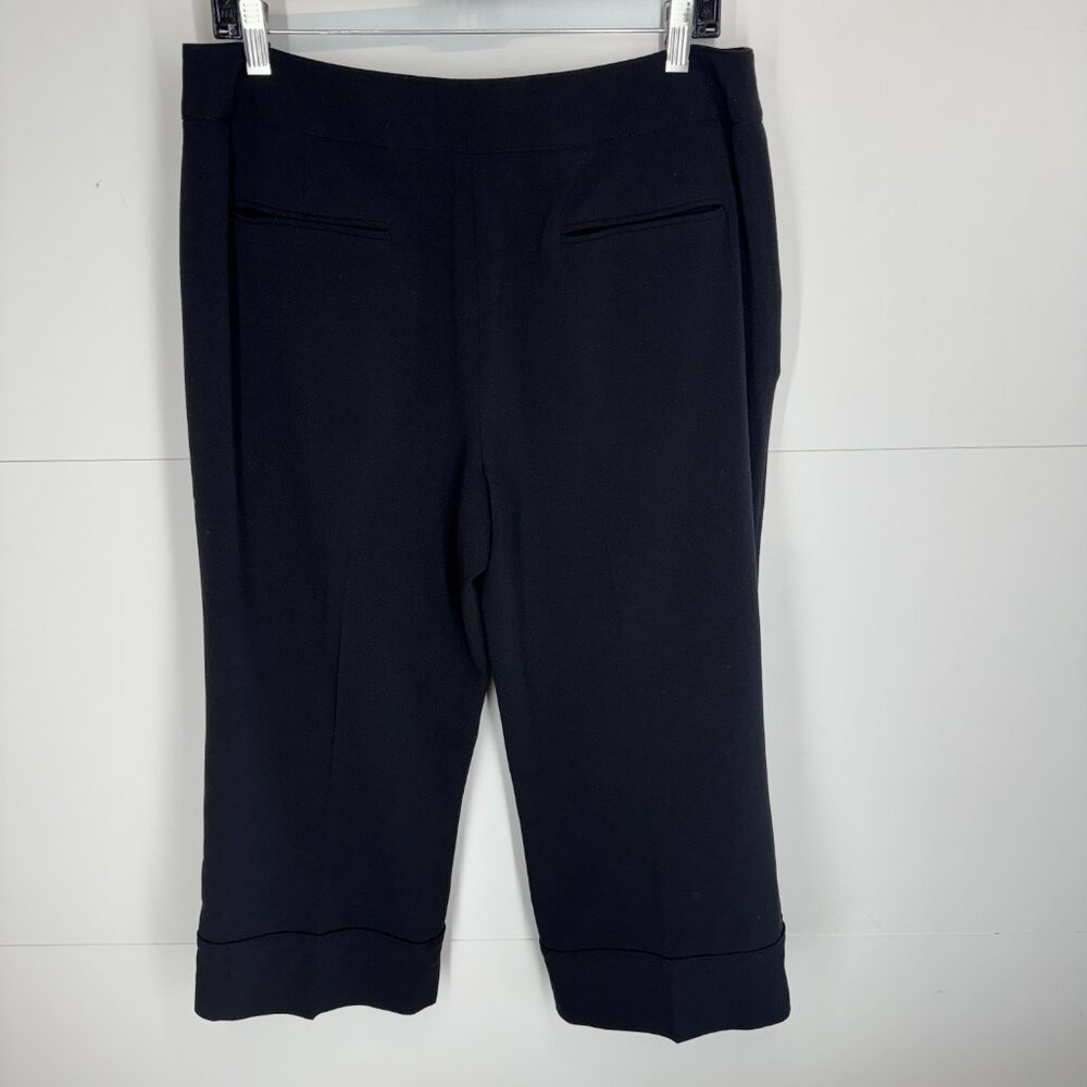 Larry Levine Black Crop Pants with Button Details - Picture 4 of 12